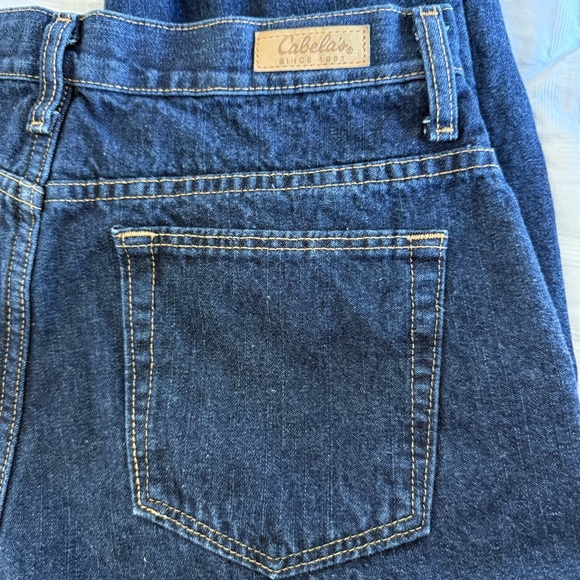 Cabela’s Blue Jeans with Red Plaid Lining, Size 10 Reg, Dark Wash, Used - Picture 7 of 10